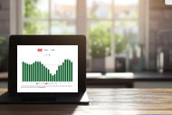 Börsenstromgrafik in Laptopansicht